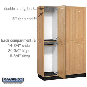 Salsbury Industries Solid Oak Executive Wood Locker — 2 Tier, 3 Wide YourLockerStore