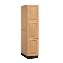 Load image into Gallery viewer, Wood Lockers: Solid Oak Executive Wood Locker - 3 Tier, 1 Wide - Light Oak - Salsbury Industries