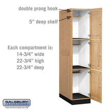 Load image into Gallery viewer, Salsbury Industries Solid Oak Executive Wood Locker — 3 Tier, 1 Wide YourLockerStore