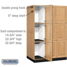 Load image into Gallery viewer, Salsbury Industries Solid Oak Executive Wood Locker — 3 Tier, 3 Wide YourLockerStore