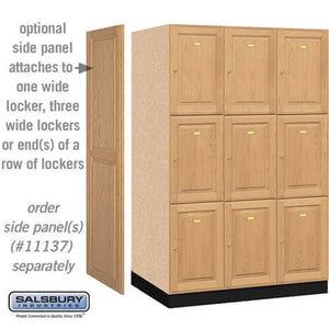 Salsbury Industries Solid Oak Executive Wood Locker — 3 Tier, 3 Wide YourLockerStore