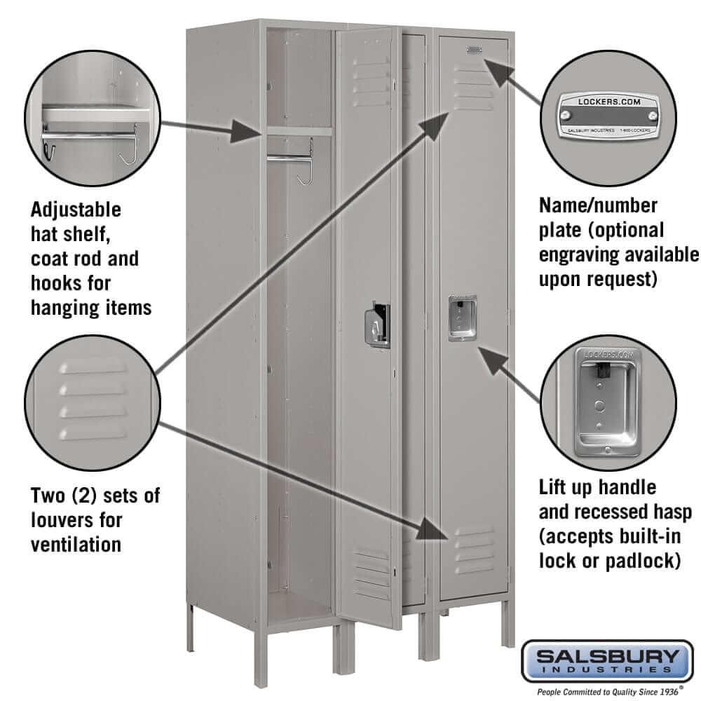 Salsbury Industries Standard Steel Locker — 1 Tier, 3 Wide YourLockerStore