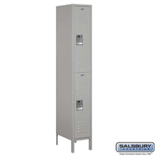 Load image into Gallery viewer, Metal Lockers: Standard Steel Locker - 2 Tier, 1 Wide - Gray - Salsbury Industries