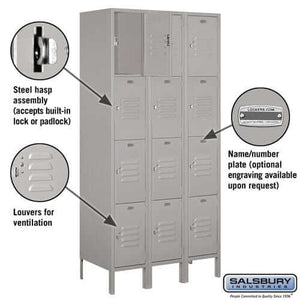 Salsbury Industries Standard Steel Locker — 4 Tier, 3 Wide YourLockerStore