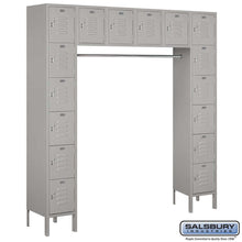 Load image into Gallery viewer, Metal Lockers: Standard Steel Locker - Bridge Style - 6 Tier, 16 Boxes - Gray - Salsbury Industries