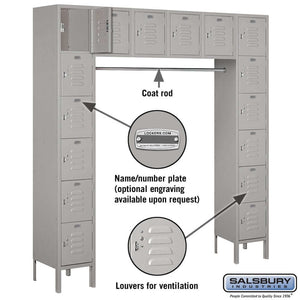 Salsbury Industries Standard Steel Locker — Bridge Style — 6 Tier [16 Boxes] YourLockerStore
