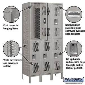 Salsbury Industries Vented Steel Locker — 2 Tier, 3 Wide YourLockerStore