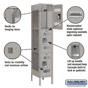 Salsbury Industries Vented Steel Locker — 3 Tier, 1 Wide YourLockerStore