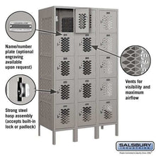 Load image into Gallery viewer, Salsbury Industries Vented Steel Locker — Box Style — 5 Tier, 3 Wide YourLockerStore