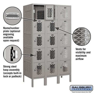 Salsbury Industries Vented Steel Locker — Box Style — 5 Tier, 3 Wide YourLockerStore