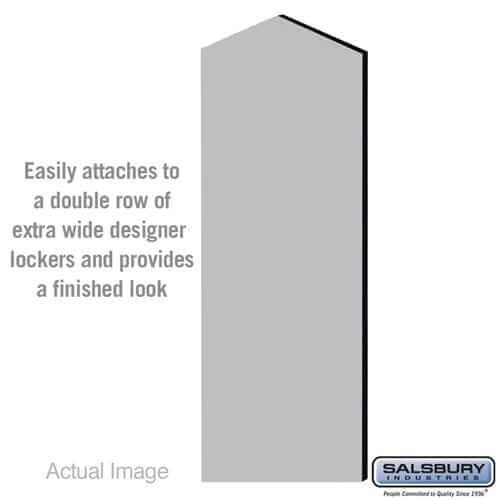 Salsbury Double End Side Panel — 24 Inch Deep Designer Wood Locker — with Sloping Hood — Gray - Your Locker Store