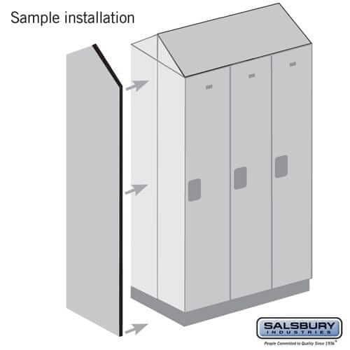 Salsbury Double End Side Panel — 24 Inch Deep Designer Wood Locker — with Sloping Hood — Gray - Your Locker Store